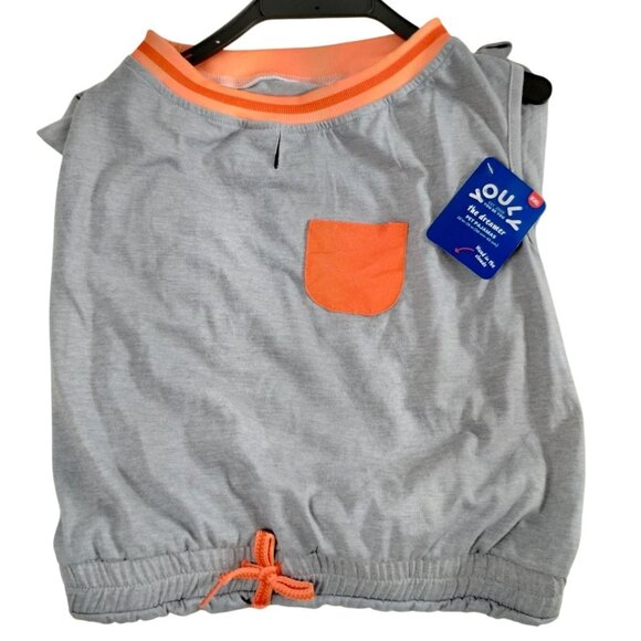 Youly The Dreamer Dog Size XXL Pet Gray and Orange Pocket Pajamas - Picture 2 of 7